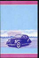 Nevis 1985 $1.50 Lincoln Zephyr (1937) imperf progressive colour proof in se-tenant pair printed in blue & magenta only (as SG 334a) unmounted mint