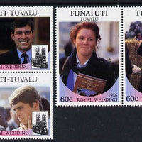 Tuvalu - Funafuti 1986 Royal Wedding (Andrew & Fergie) set of 4 (2 se-tenant pairs) unmounted mint