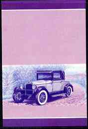 Nevis 1985 $2 Pontiac 2-door (1926) imperf progressive colour proofs in se-tenant pair printed in blue & magenta only (as SG 336a) unmounted mint