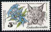 Czechoslovakia 1983 Gentiana & Lynx 5k value from Nature Protection set unmounted mint, SG 2678, Mi 2715*