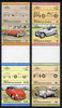 St Vincent - Bequia 1984 Cars #1 (Leaders of the World) set of 8 in se-tenant gutter pairs (folded through gutters or perfs) from uncut archive proof sheet, unmounted mint