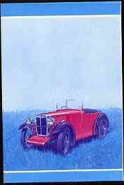 Nevis 1985 $2.50 MG Midget (1930) imperf progressive colour proof in se-tenant pair printed in magenta and blue only (as SG 261a) unmounted mint