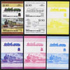 St Vincent - Bequia 1984 Locomotives #2 (Leaders of the World) $2.50 (4-4-0 Earl of Berkeley) set of 6 imperf se-tenant progressive proof pairs comprising the 4 individual colours plus 2-colour and all 4-colour composites unmounted mint