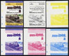St Vincent - Bequia 1984 Locomotives #2 (Leaders of the World) $3.00 (4-4-0 George the Fifth) set of 6 imperf se-tenant progressive proof pairs comprising the 4 individual colours plus 2-colour and all 4-colour composites unmounted mint