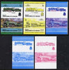 St Vincent - Bequia 1984 Locomotives #2 (Leaders of the World) 1c (4-6-2 Class S3/6) set of 5 imperf se-tenant progressive proof pairs comprising two individual colours, two 2-colour and all 4-colour composites unmounted mint
