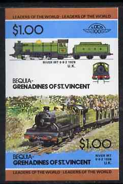 St Vincent - Bequia 1984 Locomotives #2 (Leaders of the World) $1.00 (0-8-2 River Irt) imperf se-tenant pair unmounted mint*
