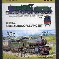 St Vincent - Bequia 1984 Locomotives #2 (Leaders of the World) 35c (4-6-0 Manor Class) imperf se-tenant pair unmounted mint*