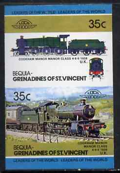 St Vincent - Bequia 1984 Locomotives #2 (Leaders of the World) 35c (4-6-0 Manor Class) imperf se-tenant pair unmounted mint*