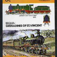 St Vincent - Bequia 1984 Locomotives #2 (Leaders of the World) 5c (4-4-2 Jersey Lily) imperf se-tenant pair unmounted mint*