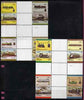 St Vincent - Bequia 1987 Locomotives #5 (Leaders of the World) set of 16 in se-tenant cross-gutter block (folded through gutters) from uncut archive proof sheet, some split perfs & wrinkles but a rare archive item unmounted mint