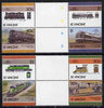 St Vincent 1986 Locomotives #6 (Leaders of the World) set of 8 in se-tenant gutter pairs (folded through gutters or perfs) from uncut archive proof sheets unmounted mint (SG 1001-8)