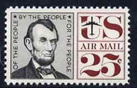 United States 1959 Abraham Lincoln 25c unmounted mint, SG A1141*