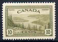 Canada 1946-47 KG6 Peace 10c Great Bear Lakes unmounted mint SG 402*