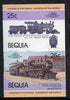 St Vincent - Bequia 1984 Locomotives #1 (Leaders of the World) 25c (4-4-0 New York Central & Hudson River) se-tenant imperf proof pair in issued colours from limited printing unmounted mint