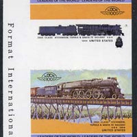 St Vincent - Bequia 1984 Locomotives #1 (Leaders of the World) 5c (4-8-4 Atcheson, Topeka & Santa Fe) imperf se-tenant progressive proof pair with Country name and value omitted, unmounted mint