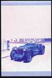 Nevis 1985 $1.15 MG K3 Magnette (1933) imperf progressive colour proof se-tenant pair printed in blue & magenta only (as SG 332a) unmounted mint