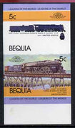 St Vincent - Bequia 1984 Locomotives #1 (Leaders of the World) 5c (4-8-4 Atcheson, Topeka & Santa Fe) se-tenant imperf proof pair in issued colours from limited printing, unmounted mint