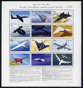 Palau 1996 Spy Planes sheetlet containing set of 12 with definitions in lower margin, unmounted mint SG 1085-96