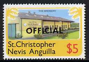 St Kitts-Nevis 1980 Brewery $5 from 'OFFICIAL' opt,set, SG O8 unmounted mint*