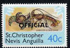 St Kitts-Nevis 1980 Lobster & Crab 40c from 'OFFICIAL' opt,set, SG O3 unmounted mint*