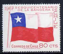 Chile 1967 National Flag 80c unmounted mint, SG 588*