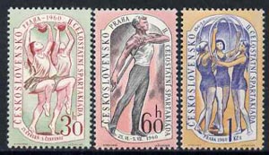 Czechoslovakia 1960 2nd National Spartacist Games (2nd Issue) set of 3 unmounted mint, SG 1160-62, Mi 1203-05*