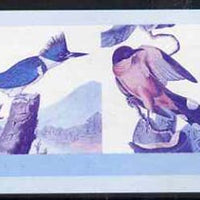 Nevis 1985 Kingfisher & Cuckoo (John Audubon 55c) imperf progressive colour proof in se-tenant pair printed in magenta & blue only (as SG 271a) unmounted mint