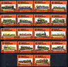 Match Box Labels - complete set of 18 Railway Locos, superb unused condition (Quality Newsagents)
