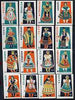 Match Box Labels - complete set of 16 Hungarian Costumes, superb unused condition (Hungarian)