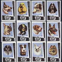 Match Box Labels - complete set of 12 Dogs, superb unused condition (Yugoslavian)