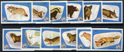 Match Box Labels - complete set of 12 Wild Animals (blue border), superb unused condition (Yugoslavian)
