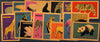 Match Box Labels - complete set of 16 Zoo Animals, superb unused condition (Russian)
