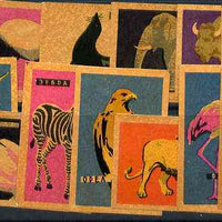 Match Box Labels - complete set of 16 Zoo Animals, superb unused condition (Russian)