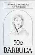 Barbuda 1981 Florence Nightingale 50c imperf progressive colour proof printed in black only unmounted mint, as SG 546