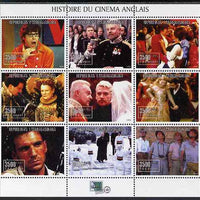 Madagascar 1999 English Cinema Stars perf sheetlet #1 containing complete set of 9 values unmounted mint