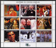 Madagascar 1999 English Cinema Stars perf sheetlet #1 containing complete set of 9 values unmounted mint