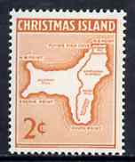 Christmas Island 1963 Map 2c from definitive set unmounted mint, SG 11