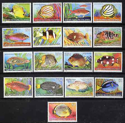 Cocos (Keeling) Islands 1979 Fish definitive set 17 values complete unmounted mint, SG 34-47 (blocks or gutter pairs available pro-rata)