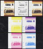 St Vincent - Bequia 1985 Locomotives #4 (Leaders of the World) 60c (0-4-4 Class 4500 Japan) set of 7 imperf se-tenant progressive proof pairs comprising the four individual colours, plus 2, 3 and all 4-colour composites unmounted mint