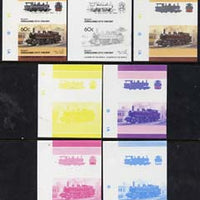 St Vincent - Bequia 1985 Locomotives #4 (Leaders of the World) 60c (0-4-4 Class 4500 Japan) set of 7 imperf se-tenant progressive proof pairs comprising the four individual colours, plus 2, 3 and all 4-colour composites unmounted mint