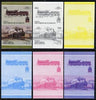 St Vincent - Bequia 1987 Locomotives #5 (Leaders of the World) 60c (0-6-0 Hull & Barnsley Class LS) set of 6 imperf se-tenant progressive proof pairs comprising the four individual colours, 2-colour and all 4-colour composites unmounted mint