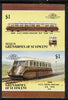 St Vincent - Bequia 1987 Locomotives #5 (Leaders of the World) $1 (GWR Diesel Railcar) imperf se-tenant proof pair in issued colours from limited printing unmounted mint*