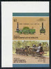 St Vincent - Bequia 1987 Locomotives #5 (Leaders of the World) $2 (2-2-2 LNWR Cornwall) imperf se-tenant proof pair in issued colours from limited printing unmounted mint*