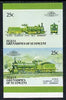 St Vincent - Bequia 1987 Locomotives #5 (Leaders of the World) 25c (0-6-0 KPEV Class G3) imperf se-tenant proof pair with red omitted unmounted mint*