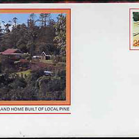 Norfolk Island 1982c 'Island Life' 24c pre-stamped p/stat envelope featuring Norfolk home built of local Pine