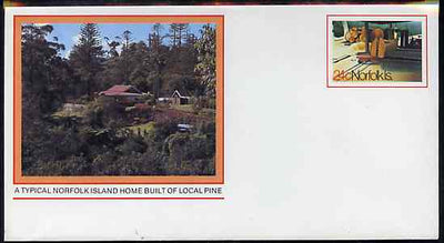 Norfolk Island 1982c 'Island Life' 24c pre-stamped p/stat envelope featuring Norfolk home built of local Pine