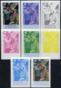 Eynhallow 1982 Princess Di's 21st Birthday imperf deluxe sheet (£2 value) set of 8 progressive proofs comprising the 4 individual colours plus two 2-colour, 3 and all 4-colour composites unmounted mint