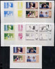 Gairsay 1982 Princess Di's 21st Birthday imperf sheetlet containing set of 4 values, the set of 7 progressive colour proofs comprising the 4 individual colours and various colour combinations incl completed design unmounted mint