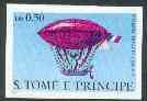St Thomas & Prince Islands 1980 Airships 0.5Db (De Lôme) imperf progressive proof printed in blue, magenta & black (yellow omitted) unmounted mint