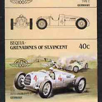 St Vincent - Bequia 1984 Cars #1 (Leaders of the World) 40c (1936 Auto Union) imperf se-tenant proof pair in issued colours from limited printing unmounted mint*
